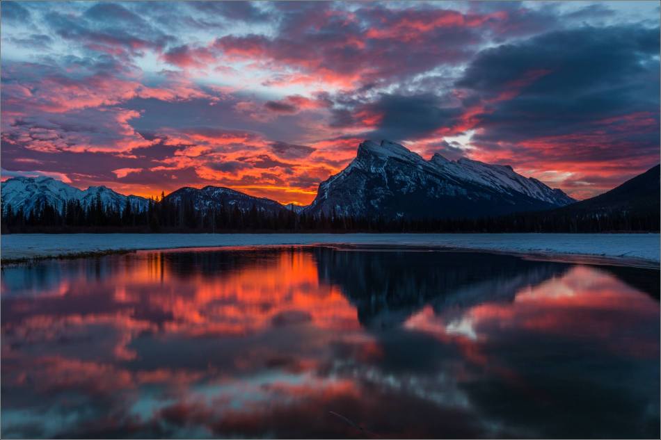 Fire in the clouds - Mount Rundle, Banff National Park, Alberta, Canada